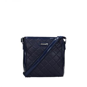 Granatowa elegancka pikowana listonoszka Monnari na długim pasku BAG 8881-013 J16