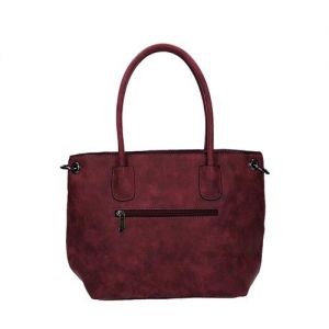 Bordowa markowa  modna klasyczna torba Eleganci z paskiem E 6544 BORDO