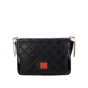 Czarna elegancka kopertówka NOBO na pozłacanym łańcuszku NABG B0290-C05 J16