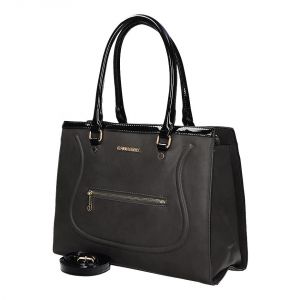 Szara stylowa markowa torba Gallantry z eleganckim przeszyciem G 7300 GREY