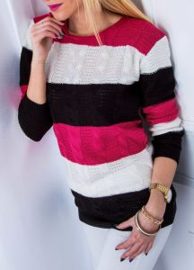 - 20% SALE Sweter paski warkocze