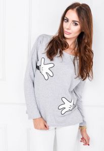 Bluzka oversize nadruk łapki