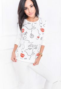 Bluza nadruk twarze i usta