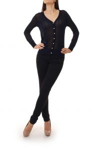 -35% SALE Rozpinany sweter ażurowy