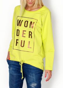 Bluza oversize złoty napis \wonderful\