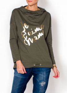- 20% SALE Luźna bluzka lejący się dekolt napis JE T\'AIME