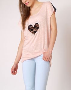-20% SALE Bluzka ramiona koronka serce