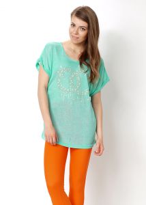 OSTATNIE SZTUKI -20% SALE Przyjemna bluzka aplikacja neon