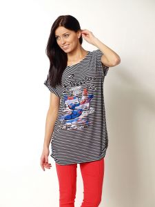 SUPER SALE Bluzka nadruk paski tunika print