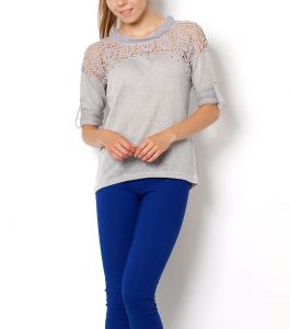 -20% SALE Koronka ażurowa bluzka komfortowa