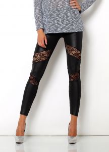 Legginsy wstawka koronka
