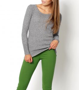 Sweter warkocze stonowane kolory