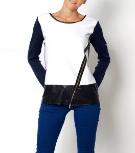 Pikowana bluzka zip