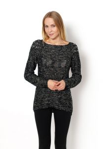 -25% SALE Sweter oversize zdobione ramiona
