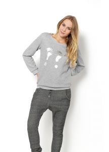 Bluza pikowana srebrny nadruk